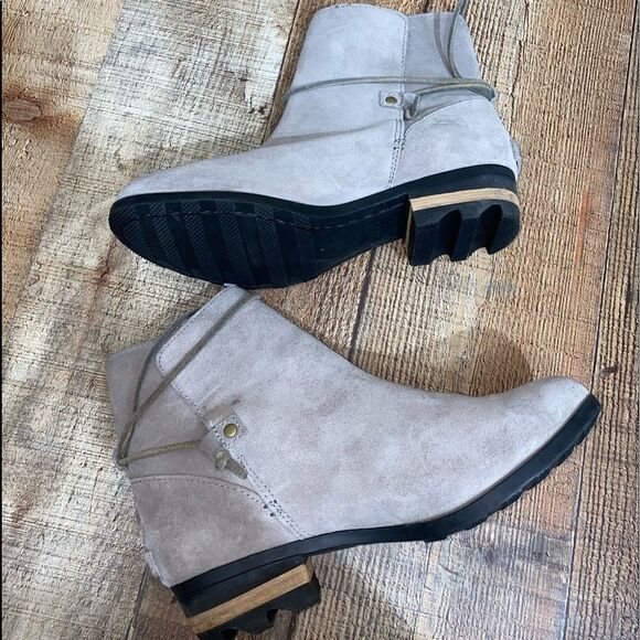 Sorel Farah Short beige gray Suede Kettle/Jet Boots Booties size 9.5 - Picture 10 of 11